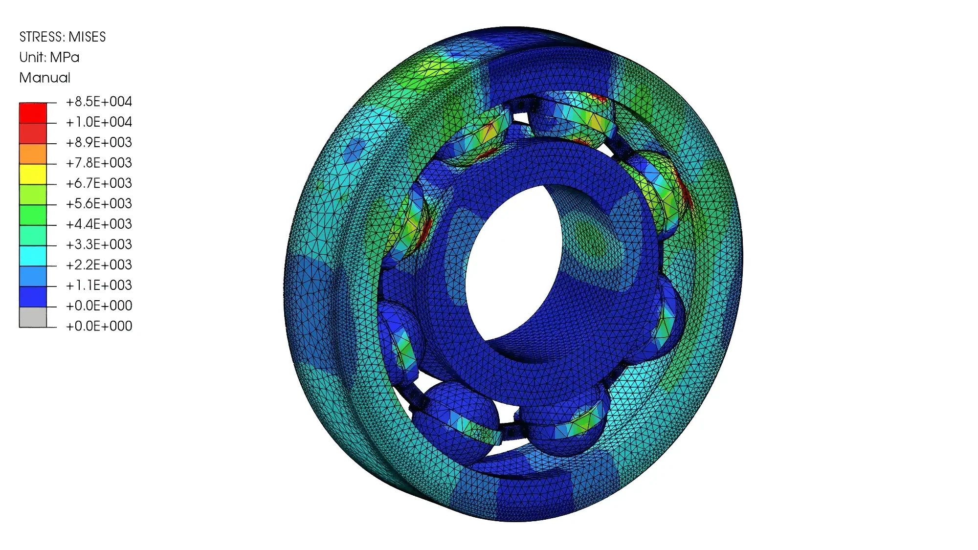 Spannungsanalyse von Kugellagern - Finite-Elemente-Methode